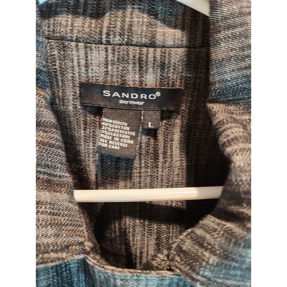 Sandro Sportswear Gray Textured Zip Jacket Size L Modern Peplum Style - Picture 3 of 4